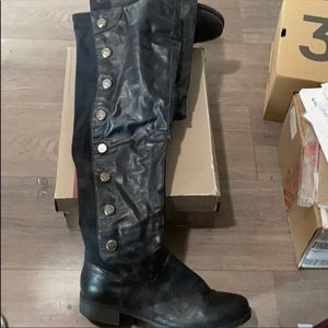 Black pleather boots